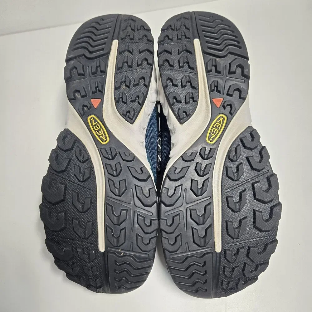 KEEN NXIS Evo Womens 8 Waterproof Hiking Shoes Sea Moss Ipanema Blue Sneaker
